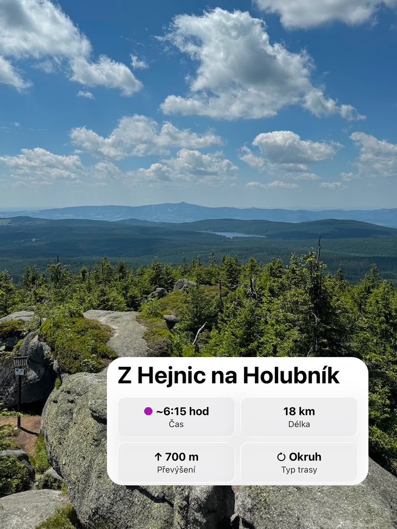 Z Hejnic na Holubník, 18 km
