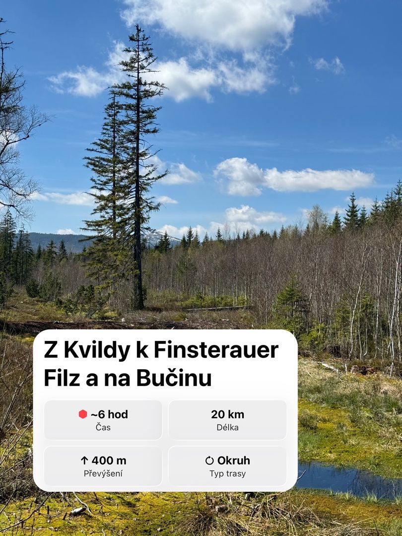 Z Kvildy k Finsterauer Filz a na Bučinu, 20 km